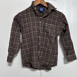 Pendleton Shirt Mens Virgin Wool Small Tagged Large *Shrunk* See Photos